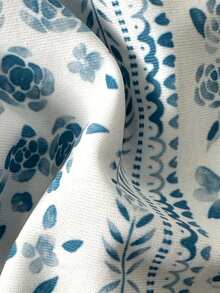 Bộ bikini in họa tiết hoa - Quần bơi cạp thấp có dây buộc điều chỉnh | Lý tưởng cho kỳ nghỉ biển, thư giãn bên hồ bơi và du lịch mùa hè - Màu xanh lam - Xem 9