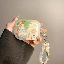 Cute Cartoon Coconut Tree & Dog Pendant Case, Soft Cover Compatible With Airpods 1 2 3 Pro 2 Pro 3 - Coconut Tree Dog - View 9