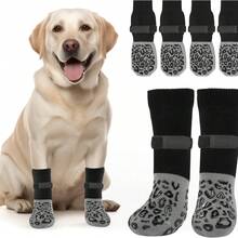 iDestry 4 Packs Of Non-Slip Dog Socks Prevent Licking Biting Of Hard Wooden Floors Strong Protection Double-Sided Anti-Slip Dog Socks Pet Socks Are Non Slip, Prevent Injury, And Keep Warm - Multicolor - View 7