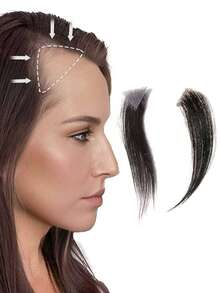 The Sideburn And Hairline Lace Hair Patches, Specially Designed For Men, Are Hand-Woven From 100% Real Human Hair, Offering A Natural Texture And Easy Maintenance. The Lace Base Is Lightweight, Breathable, And Completely Invisible, Precisely Filling In Gaps At The Sideburns And Hairline For A Fuller, More Dimensional Hairstyle. The Double-Piece Set Provides Better Value For Money, Allowing You To Effortlessly Create A Naturally Handsome Look. - Natural Black - View 4