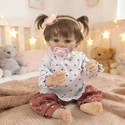 Lifelike And Cute Reborn Doll 46cm Vinyl Simulation Dolls With Realistic Eyes Comfort Companion Toy Ideal Role Playing Toy And Thoughtful Gift Selection