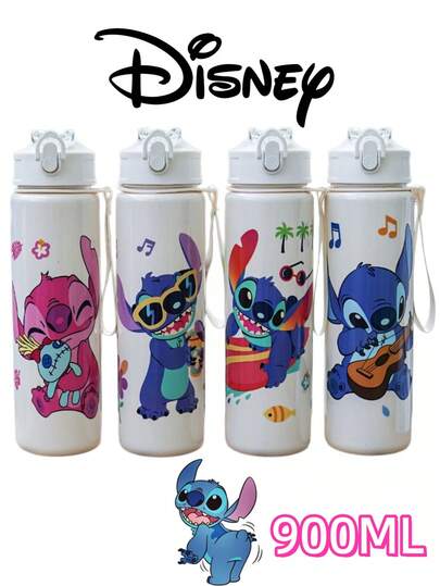 Cốc nhựa đựng nước thể thao ngoài trời dung tích lớn 900ml có dây đeo, kèm logo Stitch, có ống hút (chỉ nên dùng cho nước lạnh), cốc nước màu sắc tươi sáng, bình nước tập gym, đồ uống > bình nước thể thao, thích hợp cho du lịch, hoạt động ngoài trời, quà tặng, quà tặng ngày Valentine, quà Giáng sinh, quà tặng ngày đầu năm mới, Lễ Hiển Linh, Lễ Nến, ngày Quốc khánh, Ramadan, Eid Al-Fitr, Ngày Quốc tế tiếng mẹ đẻ, Ngày Thánh Patrick.