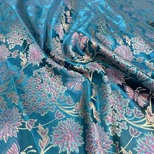 HHMC 1pc High-Quality Jacquard Fabric, Blue Color With Exquisite Floral Pattern And Satin Finish, Suitable For Sewing, Home Decor, Party Decoration, And DIY Crafts - Jacquard Fabric - View 11
