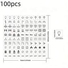 800pcs Self-Adhesive Switch Labels | High Quality Paper, Semi-Glossy, Embroidered, Geometric Pattern, Suitable For Lights, Fans, Heaters, Bedroom, Bathroom, Kitchen, Garage, Laundry Room, Disposable - Multicolor - View 12