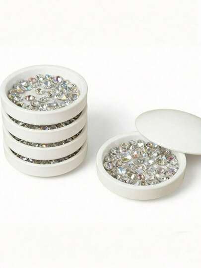 一套美甲笔清洁托盘，塑料美甲笔清洗工具，5层调色盘，水彩颜料盒，调色盘，防滴漏防干涸多层调色盘