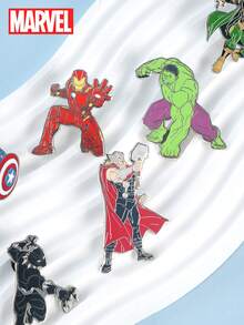 Marvel Bộ sưu tập 1/7 huy hiệu kim loại chính thức của Avengers, dùng để cài áo khoác, ba lô, trang trí cá nhân, quà tặng sinh nhật/Ngày Valentine cho bạn bè, gia đình và người hâm mộ. - Biệt đội Avengers - Xem 6