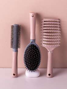 Pink Styling Comb, Air Cushion Brush, Massage Volumizing Curling Comb For Long Hair, Anti-Static Household Comb, Detangling Comb - Multicolor - View 1