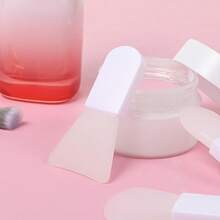 Set de 3 piezas de aplicadores de mascarilla facial de silicona, mini juego de brochas de maquillaje, herramientas de belleza portátiles para aplicar mascarilla facial, crema para ojos, loción corporal, suero, mantequilla corporal - 1 juego blanco - Ver 7