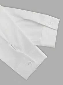 Áo sơ mi nữ dáng rộng, thời trang, thoải mái, cổ ren phối ren, vai rớt, túi trước, cổ tay xẻ, dành cho mùa xuân/hè. - trắng - Xem 9