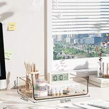 Transparent Desktop File Tray Stackable Large Capacity Stationery Book Storage Rack A4 Document Paper Organizer Home Office - green - 查看 10