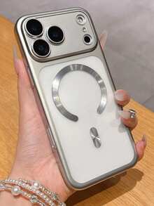 奢华哑光半透明磁吸手机壳，兼容 17 Pro Max、17 Pro、17 Air、17 Pro Max、16、15、14、13 Pro Max，支持磁吸无线充电，防摔后盖 - 銀色 - 查看 1