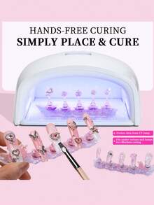 4pcs Flower Series Laser Aurora Transparent Acrylic Nail Art Practice Holder, Nail Art Tray, Nail Art Stand, Nail Art Press Plate Stand, Nail Art Practice Hand Pad, Pre-Coated Nail Art Stand, Nail Art Display Rack, Home Nail Salon Beginner Kit - Multicolor - View 4