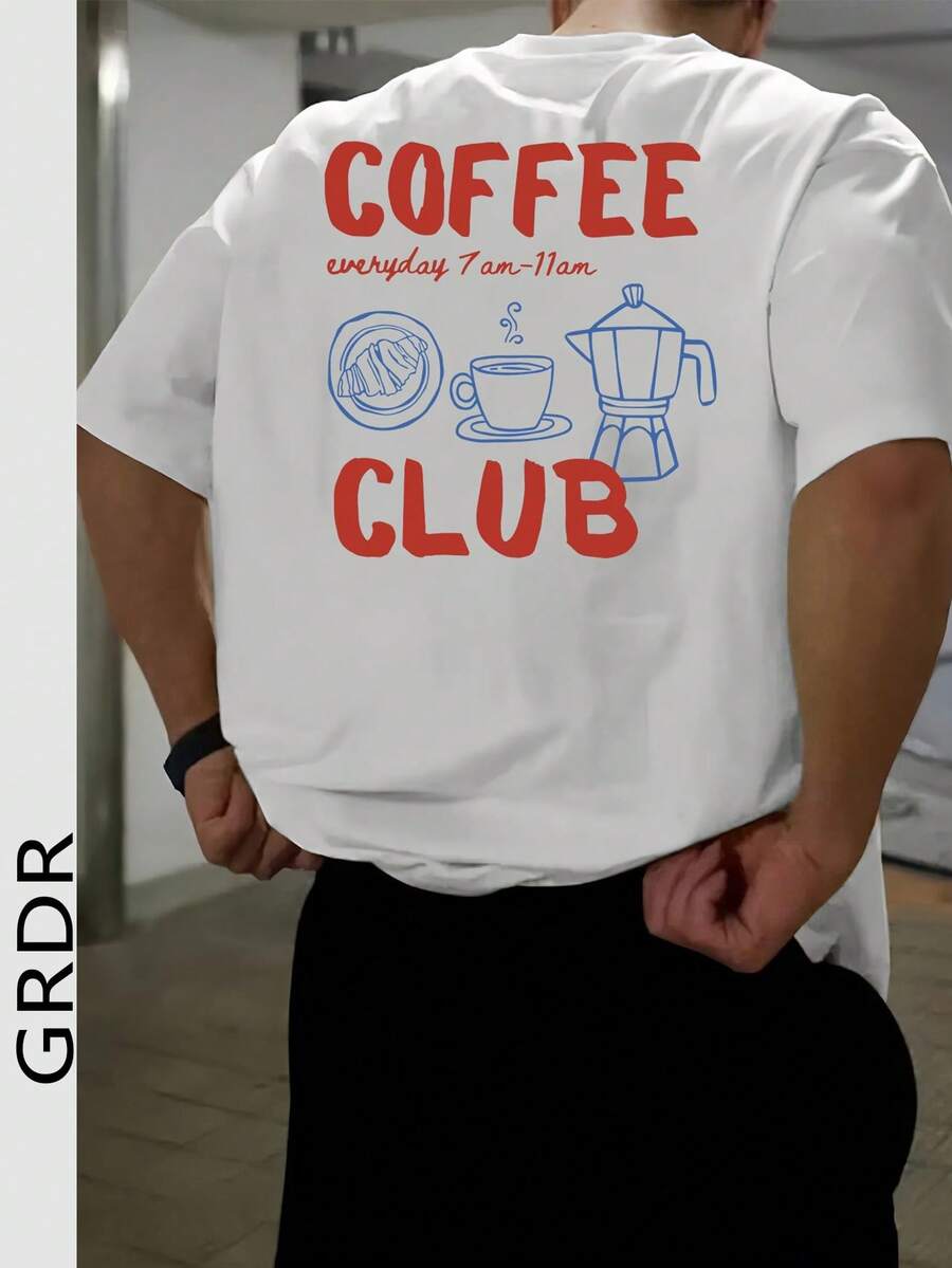 Áo thun nam tay ngắn dáng rộng in họa tiết thời trang GRDR | Thiết kế tinh tế | Món đồ không thể thiếu cho mùa hè | Dễ phối đồ, tôn lên phong cách của bạn - trắng - Xem 1