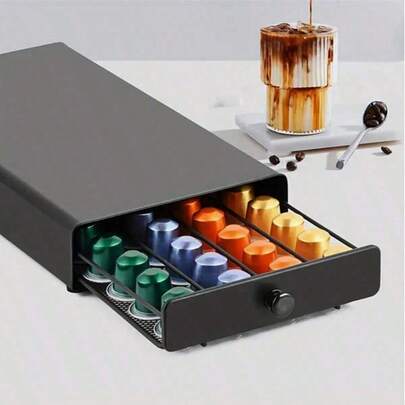 1pc Coffee Capsule Holder, Vertical Storage Rack To Organize Various Coffee Capsules, Space-Saving For Kitchen, Coffee Corner, Cafe, Office Pantry, Convenient Capsule Retrieval