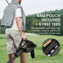 FINGER TEN 升级版迷你高尔夫球包，采用防翻盖设计，单只装，轻便耐用，小巧便携，可容纳 3-7 支球杆，适用于练习场、球场和训练场地。 - 黑色 - 查看 6