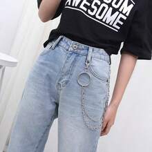 Punk Style Women's Belt, Retro Hiphop Boyfriend Waist Belt - Black - View 10