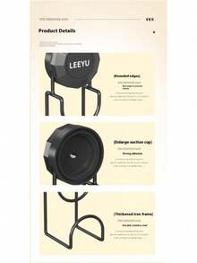 1pc Suction Cup Sink Hanging Hook, Bathroom Basin Storage Rack, Toilet Shelf, Drill-Free Household Hanging Basin - Multicolor - View 9