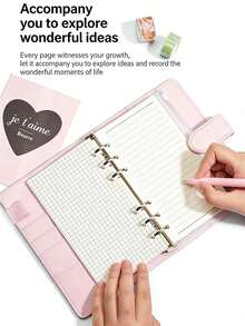 A6 PU Loose-Leaf Envelope Folder, Receipt Organizer, Notebook Soft Leather Loose-Leaf Planner, Wealth Management Gift Set - Multicolor - View 3