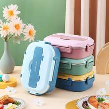 1500ML 304 Stainless Steel Lunch Box With Cutlery & Soup Bowls, 4/5-Compartments Microwave Heatable Bento Box, Leak Proof Fruit Salad Food Container, Reusable Lunch Container, Hot Water Heating, Suitable For Students & Adults To Use In School, Office, Camping, Travel, Picnic, Back To School - Multicolor - View 13