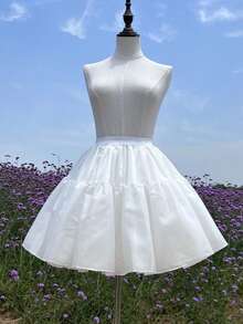Váy lót cosplay - Váy xếp ly bằng chiffon bồng bềnh, phù hợp cho phong cách Lolita, Anime, Gothic, nhiều lớp voan, eo co giãn. - màu đen - Xem 3
