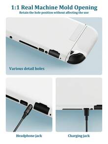 白色图案保护壳，1个装，兼容Switch2/Switch NS/Switch OLED/Switch Lite，兼容Switch游戏机配件，保护您的游戏设备，Switch玩家的最佳礼物 - 查看 2