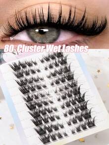 80PCS (8-15mm) Of Fox Eyelash D Curly Mink Eyelash Expansion, Natural Appearance And Soft Personal Long Eyelashes. Lash Clusters - C - View 1