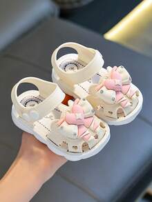 2026 Toddler Girls' Breathable Sandals 0-4 Years, Soft Bottom Infant Walking Shoes With Bow, Summer Indoor Baby Sandals - Beige - View 10