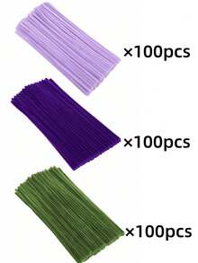 300支加厚花蕊，包含浅紫色、深紫色、军绿色三种不同颜色的花蕊，花蕊工艺套装，散装花蕊，艺术手工材料，可用于制作花朵、装饰品和创意DIY - 彩色 - 查看 8