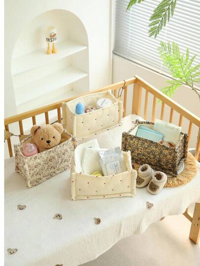 Floral Pattern Mommy Bag & Daddy Bag, Small Storage Pouch, Diaper Organizer Bag, Suitable For Newborn Baby Boys & Girls, Essential Baby Items