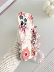 花朵奶油色纹理波浪边花卉彩绘防摔手机壳，配串珠手链配件，兼容 17 Pro/17 Air/17/17 Pro Max/16/11/16 Pro/16 Plus/16 Pro Max/16 e/15 Pro Max/13/14/12/XS/XR/7G/8P、Galaxy S25/S25 Plus/S25 Ultra/A16/A36/A26/A56/A50/A12/A32/A52/A72/A51/A21 S/A13/A14/S24/S24 Plus/S24 Ultra、S22/A52/A53/A54/A55/S23、11/12 Pro/12/12 X/13 Pro/14 Pro/15 Pro 等机型。 10/9/Note9/12c/Note11pro/Note8Pro，国际版，非国内版 - 彩色 - 查看 5