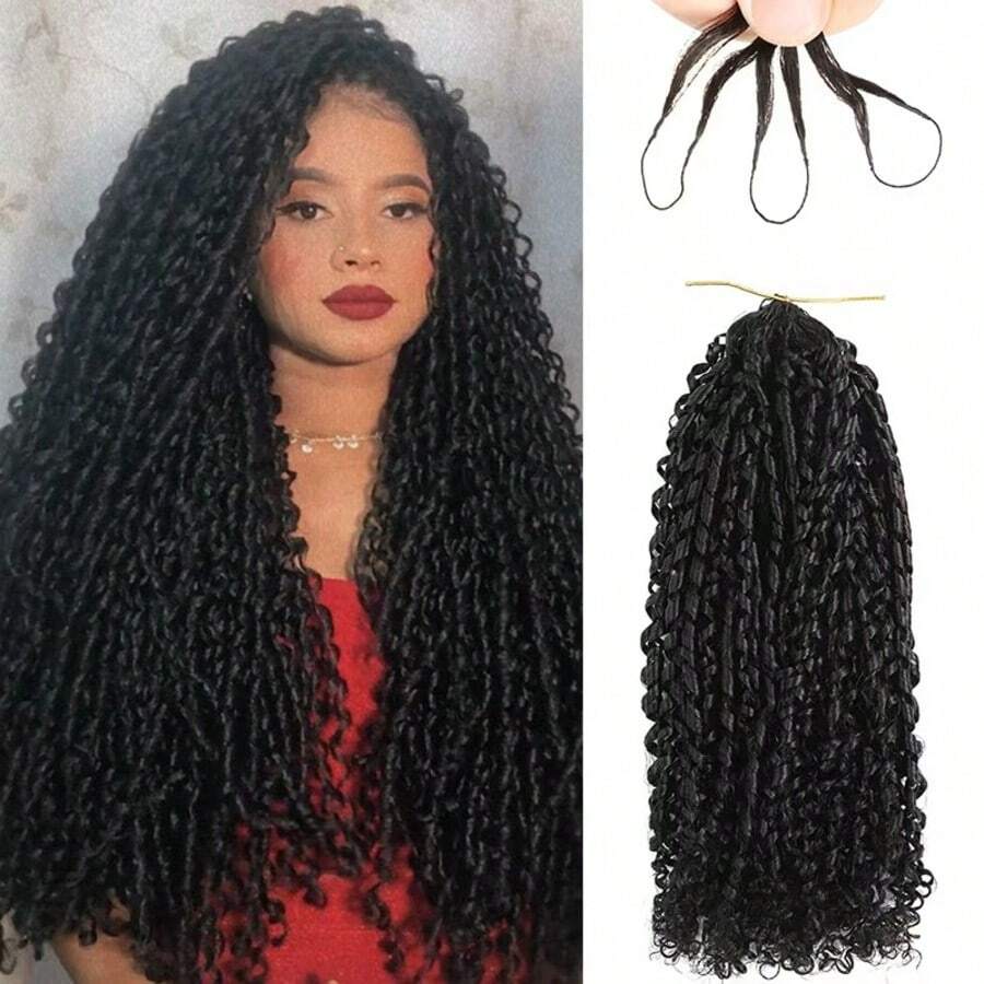 Aopusi Pixie Curly Crochet Human Hair Bundles Human Crochet Hair 24 Inch 60g Pre-Separated Feather Crochet Human Hair Deep Wavy Invisible Crochet Hair Extensions Natural Black For Women It Has A Wide Range Of Uses And Is Suitable For Various Festivals Or Events. It Can Be Re-Colored Or Designed, Braided, Styled In A Bohemian Style Or Half-Twisted Hairstyle, Etc. The Installation Process Is Easy And Simple, And It Is Suitable For Both Beginners And Professionals. It Can Be Regarded As One Of The Best Gifts To Give To Relatives And Friends - Natural Black - 查看 1