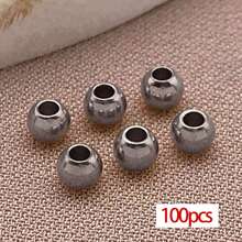 100颗不锈钢珠散装圆形金属珠光滑工艺珠，适用于手链、项链等DIY首饰制作，尺寸：2/2.5/3/4/5/6/8毫米 - 彩色 - 查看 24