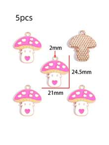 5件情人节粉色心形饰品配件，DIY手链、钥匙扣、项链吊坠，合金滴油吊坠 - 滴油情人節 - 查看 22