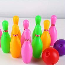 12 unids/set juego de bolos incluye 10 pines y 2 bolas de bolos de plástico juguetes para el hogar deportes al aire libre regalos del día de la madre ZSY 1YIQ - 1 juego - Ver 6