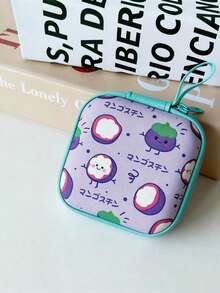 Shockproof Strawberry Element 1pc EVA Material Fruit Print Earphone Storage Bag Suitable For Bluetooth Earphones Cables Mini Chargers Coin Purse Square Storage Box Spring Gift - Multicolor - View 13
