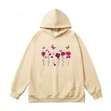 1张粉色花束蝴蝶热转印图案设计 - 大号热转印DTF贴纸，可水洗热压贴花，适用于T恤、枕头、卫衣、背包 - 耐用PVC材质 - L - 查看 5