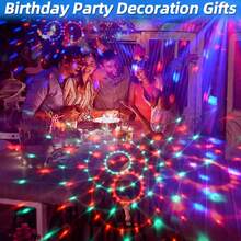 1pc RGB Disco Ball Light With 7 Lighting Modes, USB Powered Color Changing LED Lamp, Adjustable Stand, Suitable For Home Party, Karaoke, Wedding/Birthday Occasions - Black - View 4