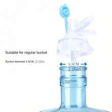 1/2pcs Reusable Plastic Water Dispenser Faucet And Nozzle, Blue Handle, No Battery, No Threaded Bottle Cap Adapter, Suitable For Home Office Water Saving, Leak-Proof, Easy To Install - Multicolor - View 2