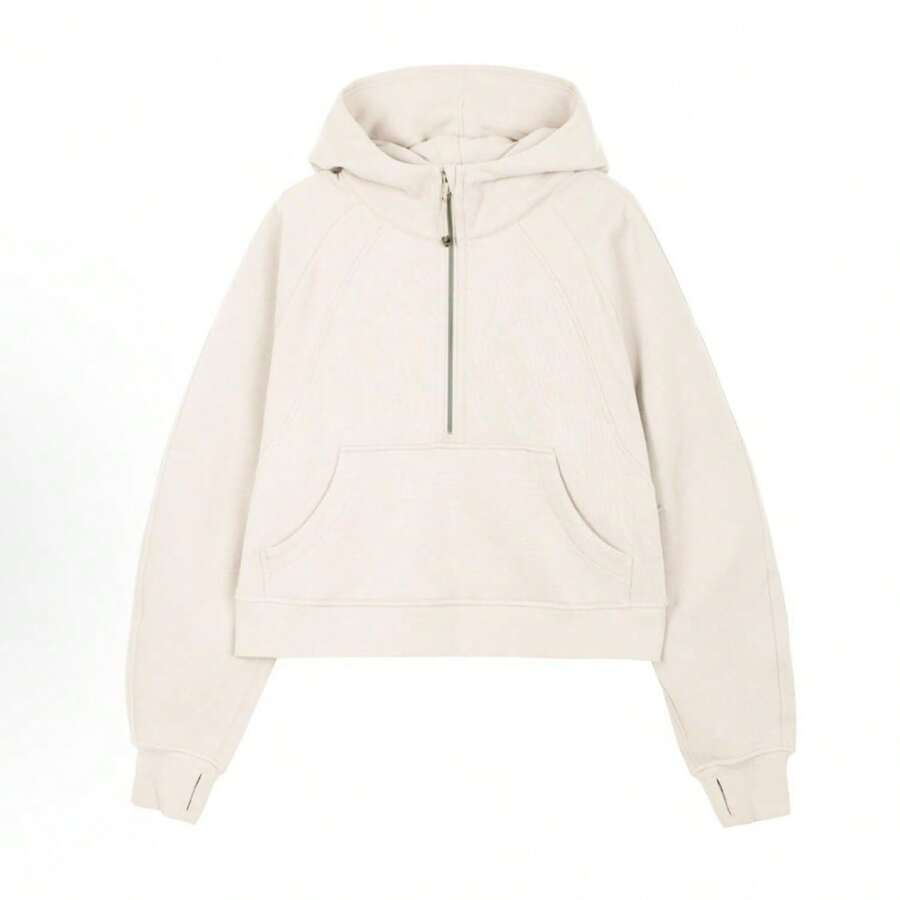 Lululemon Scuba Oversized Half-Zip Hoodie | Cotton-Blend Fleece Pullover, Boxy Short Fit With Kangaroo Pocket - 白色 - 查看 1