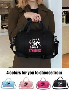 1pc "Gymnastics Girl" Graphic Shoulder Bag - Adjustable Strap And Top Handle, Fabric Mini Bag | 4 Styles And Multiple Colors Available, Multifunctional Small Gym Bag For Fitness/Dance/Commute/Outdoor | Casual Minimalist Handbag | Perfect Gift For Friends/Family/Loved Ones - Ideal Holiday & Back-To-School Gift For Fitness Enthusiasts,New Year's Gift, Valentine's Day Gift - Multicolor - View 2