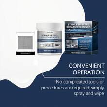 JAYSUING ¡Cuidado integral de metales! Pulidor y limpiador de acero inoxidable, elimina rápidamente los arañazos y abrillanta, herramienta de renovación no abrasiva para fregaderos y utensilios de cocina - De Estado sólido - Ver 3