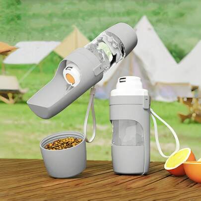 便携式户外狗狗水瓶，宠物旅行饮水碗 - 带食物容器，宠物外出水杯，适用于猫狗饮水和食物分配器（4 种颜色可选）