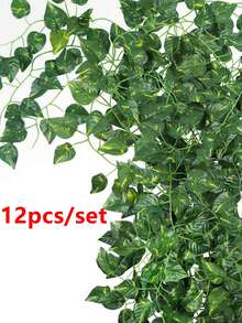 Vòng hoa dây leo giả bằng lụa 12/24 lá, vòng hoa trang trí treo tường cho đám cưới, nhà cửa, nhà bếp, sân vườn, văn phòng, quà tặng sinh nhật, tốt nghiệp. - Pothos - Xem 10