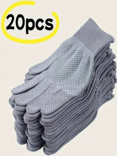 20/10pcs Nylon Dotted Gloves - Suitable For Outdoor Cycling, Camping, Fishing - Lightweight & Durable, Multiple Colors Available