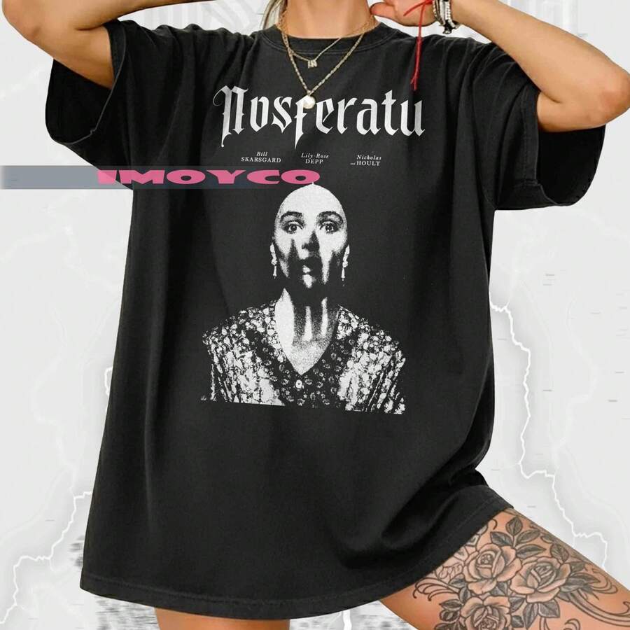 Nosferatu 2024 T-Shirt Robert Eggers Horror Movie Tee - màu đen - Xem 1