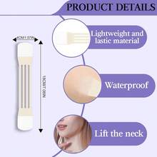 Invisible Neck Lift Tape Neck Instant Lifting Firming Tape Improves Neck Lines Wrinkles High Elastic Breathable Lifting Invisible Reusable Waterproof Use Before Makeup (2 Strips+10 Patches) - Multicolor - View 3