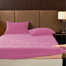 Single Size Fleece Sheet Set Measuring 165x228cm. Soft And Comfortable. - ROSEWOOD - View 4