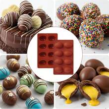1个8孔复活节彩蛋形状硅胶模具，烘焙用品，适用于DIY蛋糕装饰、巧克力、糖果、果冻、糕点、松饼、面包、冰块和其他厨房烘焙工具/配件 - 彩色 - 查看 6