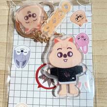 Anime Peripherals Cute New KPOP Double-Sided Printed Transparent Acrylic Keychain Pendant Accessory, Stray Z Fan Collection Gift, Christmas Birthday Gift For Friends - Multicolor - View 4