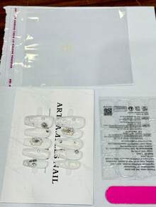 10片手工多巴胺定制可爱糖果果冻女孩水晶美甲贴纸，适合派对和聚会，包含1片果冻凝胶和1张指甲油贴纸，美甲用品，按压式美甲贴纸 - 彩色 - 查看 9